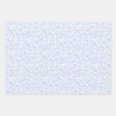 Elegant Blue Venetian Floral Botanical Inpakpapier Vel (Voorkant 2)