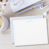 Elegant  Blue Venetian Floral Botanical Notitiekaartje