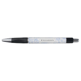 Elegant Blue Venetian Floral Botanical Pen
