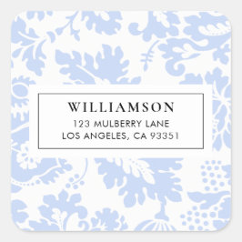Elegant Blue Venetian Floral Botanical Vierkante Sticker