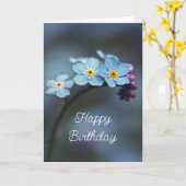 Elegant Blue, vergeet-me-nots Flowers Happy Birthd Kaart (Gele Bloem)
