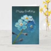 Elegant Blue, vergeet-me-nots Flowers Happy Birthd Kaart (Gele Bloem)