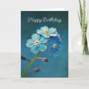 Elegant Blue, vergeet-me-nots Flowers Happy Birthd Kaart