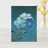 Elegant Blue, vergeet-me-nots Flowers Kaart (Gele Bloem)