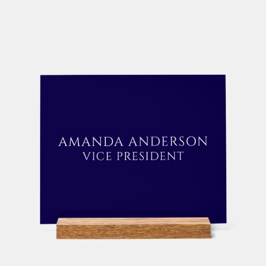 Elegant Blue Vice President Title Name Plate Acryl Bord (Voorkant)