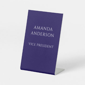 Elegant Blue Vice President Title Name Plate Reclamebord Met Voetstuk