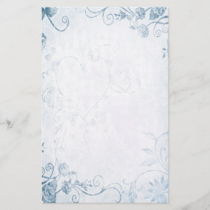 Elegant Blue Vintage Wedding Briefpapier