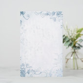 Elegant Blue Vintage Wedding Briefpapier (Staand voorkant)