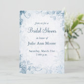 Elegant Blue  Vrijgezellenfeest Kaart (Staand voorkant)