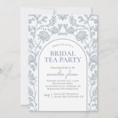 Elegant Blue Vrijgezellenfeest Tea Party Kaart (Voorkant)