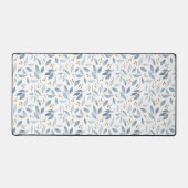 Elegant Blue Watercolor Botanical Pattern Bureaumat (Voorkant)