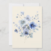 Elegant Blue Watercolor Floral Bridal Brunch Kaart (Achterkant)