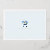 Elegant Blue Watercolor Floral Gold Foil Note Card Folie Feestdagenkaart (Voorkant)