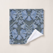 Elegant Blue Watercolor Floral Pattern Invitation Washandje (Wasdoekje)