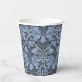 Elegant Blue Watercolor Floral Pattern Papieren Bekers (Voorkant)