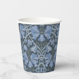 Elegant Blue Watercolor Floral Pattern Papieren Bekers