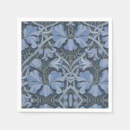 Elegant Blue Watercolor Floral Pattern Servet