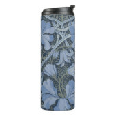 Elegant Blue Watercolor Floral Pattern Thermosbeker (Gedraaid links)