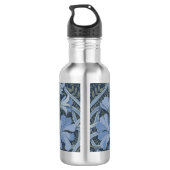Elegant Blue Watercolor Floral Pattern Waterfles (Achterkant)