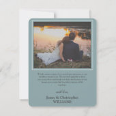 Elegant Blue Watercolor Floral Wedding Bedankkaart (Achterkant)