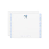 Elegant Blue Watercolor Hydrangea Flat Note Card Notitiekaartje (Voorkant / Achterkant in situ)