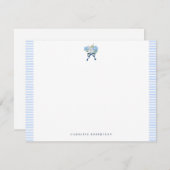 Elegant Blue Watercolor Hydrangea Flat Note Card Notitiekaartje (Voorkant / Achterkant)