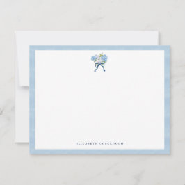 Elegant Blue Watercolor Hydrangea Floral Notitiekaartje