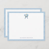 Elegant Blue Watercolor Hydrangea Floral Notitiekaartje (Voorkant / Achterkant)