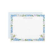 Elegant Blue Watercolor Hydrangea Personalized Notitiekaartje (Voorkant / Achterkant in situ)