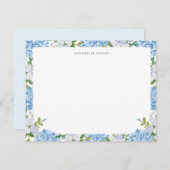 Elegant Blue Watercolor Hydrangea Personalized Notitiekaartje (Voorkant / Achterkant)