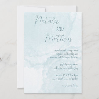 Elegant Blue Watercolor Kaart