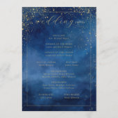 Elegant Blue Watercolor Wedding Ceremony Program Programmakaart (Achterkant)