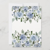 Elegant Blue Waterverf | Baptisme Kaart (Achterkant)