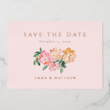 Elegant Blue Waterverf Botanical Save the Date