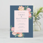 Elegant Blue Waterverf botanische tuin Kaart (Staand voorkant)