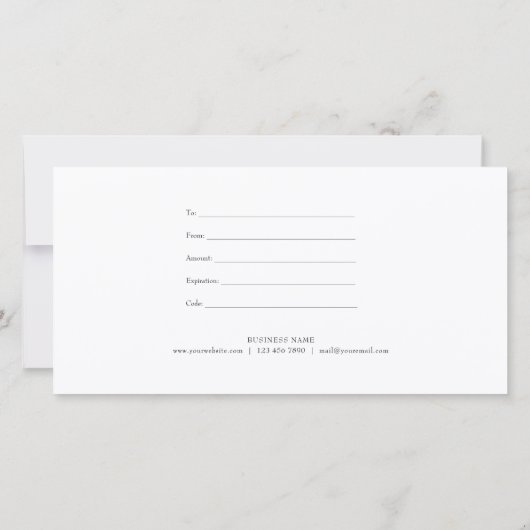 Elegant Blue Waterverf Cadeaubon (Achterkant)