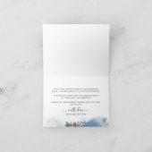 Elegant Blue Waterverf en Floral Hartelijk dank Bedankkaart (Binnen)