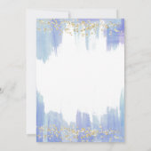 Elegant Blue Waterverf en Gold | Bat Mitzvah Kaart (Achterkant)
