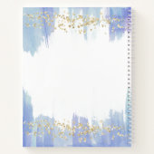 Elegant Blue Waterverf en Gold | Notitieboek (Achterkant)