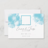 Elegant Blue Waterverf Flat Save the Date Kaart (Voorkant)