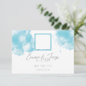 Elegant Blue Waterverf Flat Save the Date Kaart (Staand voorkant)