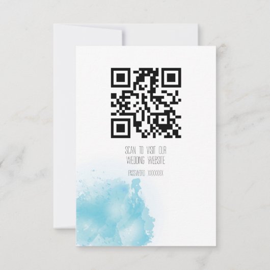 Elegant Blue Waterverf Flat Save the Date Kaart (Achterkant)