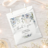 Elegant Blue Waterverf Floral Baby shower Bedankzakje (Geknipt)