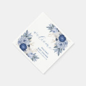 Elegant Blue Waterverf Floral Baby shower Servet (Hoek)