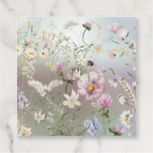 Elegant Blue Waterverf Floral Bedankjes Labels (Achterkant)