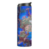 Elegant Blue Waterverf Floral botanische tuin Thermosbeker (Gedraaid links)