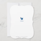 Elegant blue Waterverf floral Chinoiserie Wedding Kaart (Achterkant)