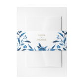 Elegant blue Waterverf floral Chinoiserie Wedding Uitnodigingen Wikkel (Voorkant Voorbeeld)