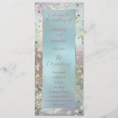 Elegant Blue Waterverf Floral Flat Programma Programmakaart (Voorkant)