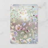 Elegant Blue Waterverf Floral Informatiekaartje (Achterkant)